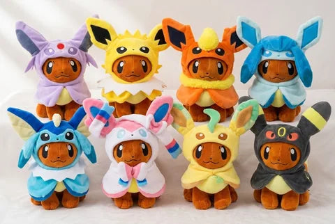 The complete eight-plush Evolution Companions set