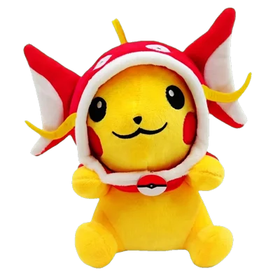Little Swimmers plush in the red fins hood with yellow whiskers