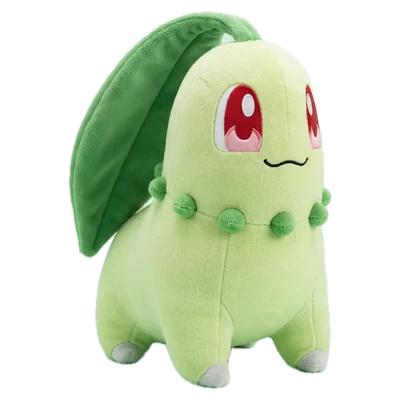Grass #152 plush: pale green, one big leaf on its head, red eyes and a ring of small buds around its neck