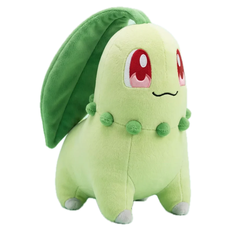 Grass #152 plush: pale green, one big leaf on its head, red eyes and a ring of small buds around its neck